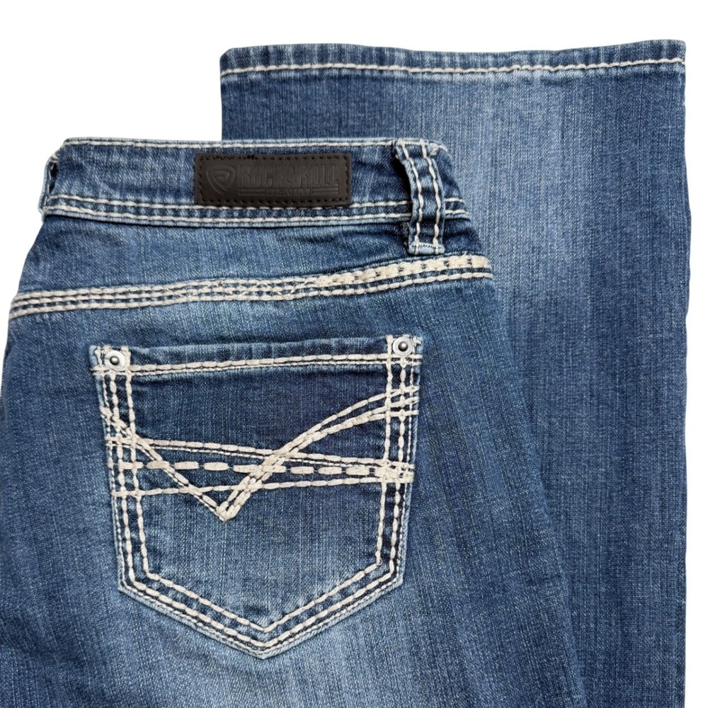 Rock & Roll Cowgirl‎ Womens 30x32 Riding Jeans Blue Bootcut Low Mid Rise Western